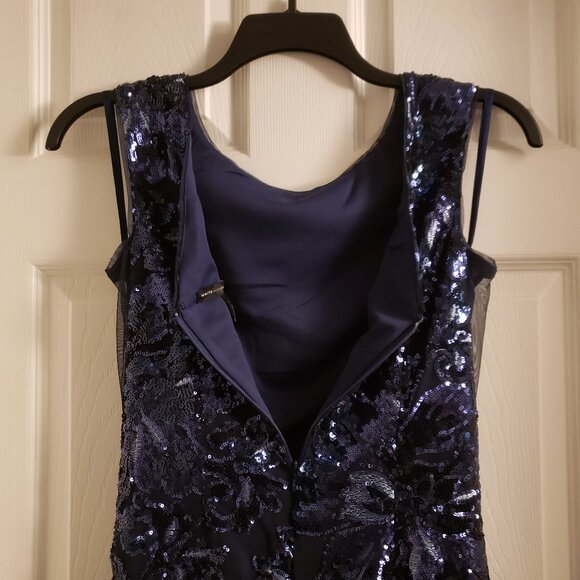 WHBM Sleeveless Blue Sequin Sheath Dress Sz 2 Party NWT White House Black Market - Picture 4 of 15